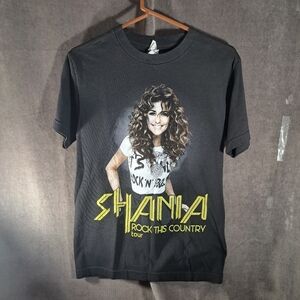 Shania Twain Rock This Country Tour Black Graphic Band Tee VG S